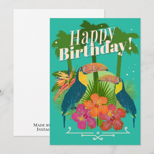 Tropische Toekans Verjaardagskaart Bedankkaart (Voorkant / Achterkant)