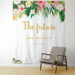 Tropische Toekomst Bruidsmeisjes Bruidsshow Feest  Wandkleed