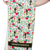 Tropische Toscaanse vogels Tropisch bloempatroon Theedoek