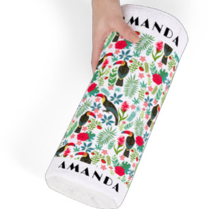 Tropische Toscanen vogels en tropische bloemen pat Strandlaken