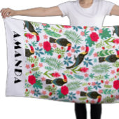 Tropische Toscanen vogels en tropische bloemen pat Strandlaken