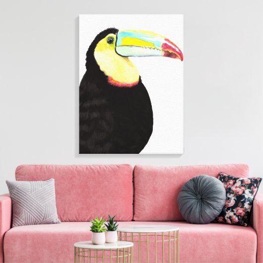 Tropische Toucan Bird Canvas Afdruk (Insitu (Woonkamer))