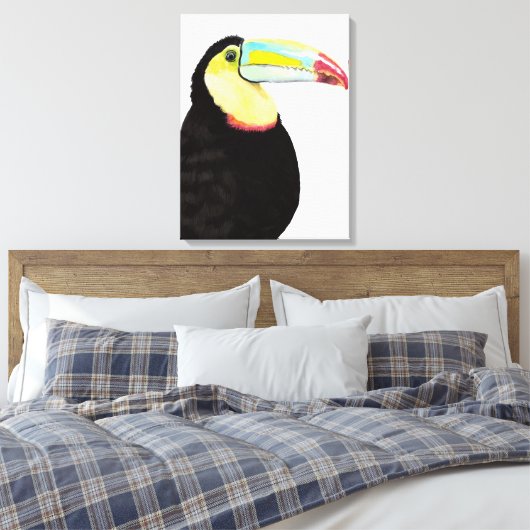 Tropische Toucan Bird Canvas Afdruk (Insitu (Slaapkamer))