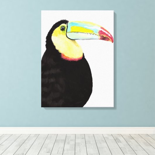 Tropische Toucan Bird Canvas Afdruk (Insitu (Houten vloer))
