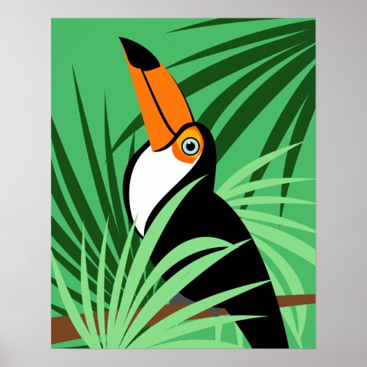 Tropische toucan Bird Illustratie Poster (Voorkant)