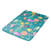 Tropische Toucan Bird Pink Flamingo Badmat (Gekanteld)