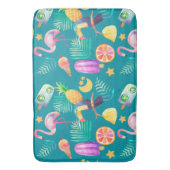 Tropische Toucan Bird Pink Flamingo Badmat (Voorkant Verticaal)