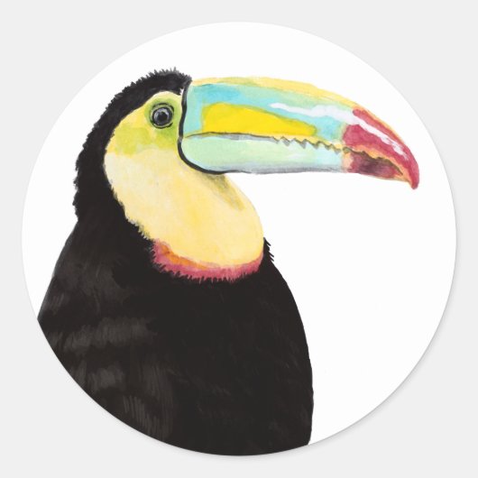 Tropische Toucan Bird Ronde Sticker (Voorkant)