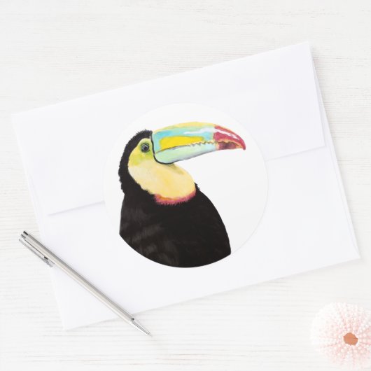 Tropische Toucan Bird Ronde Sticker (Envelop)