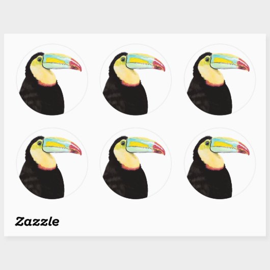 Tropische Toucan Bird Ronde Sticker (Vel)