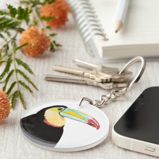 Tropische Toucan Bird Sleutelhanger (Voorkant Rechts)