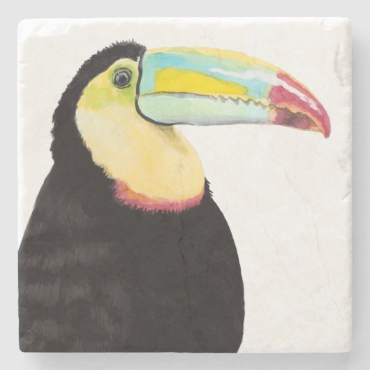 Tropische Toucan Bird Stenen Onderzetter (Voorkant)