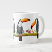 Tropische Toucan Birds Jumbo Mok (Voorkant rechts)