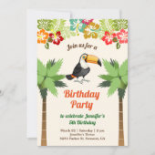 Tropische Toucan Birthday Party Kaart (Voorkant)
