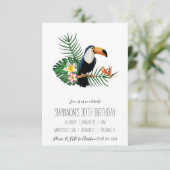 Tropische Toucan Birthday Party Kaart (Staand voorkant)