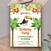 Tropische Toucan Birthday Party Kaart