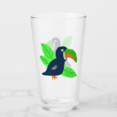 Tropische Toucan en bladeren Glas (Achterkant)