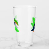 Tropische Toucan en bladeren Glas (Links)