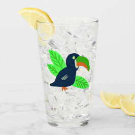 Tropische Toucan en bladeren Glas