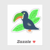 Tropische Toucan en bladeren Sticker (Vel)