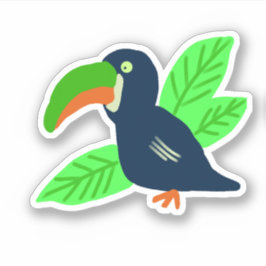 Tropische Toucan en bladeren Sticker