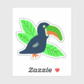 Tropische Toucan en bladeren Sticker (Vel)