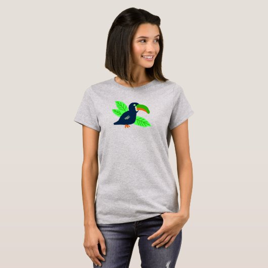 Tropische Toucan en bladeren T-shirt (Voorkant volledig)