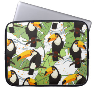 Tropische Toucan, groene palmen,  patroon. Laptop Sleeve