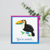 Tropische Toucan Happy Birthday Kaart (Staand voorkant)