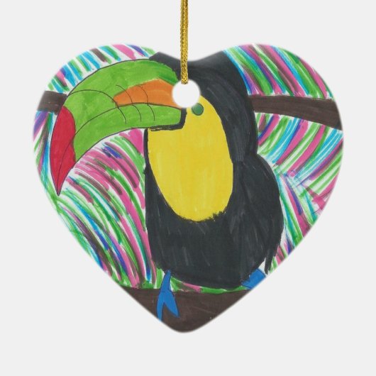 Tropische toucan keramisch ornament (Achterkant)