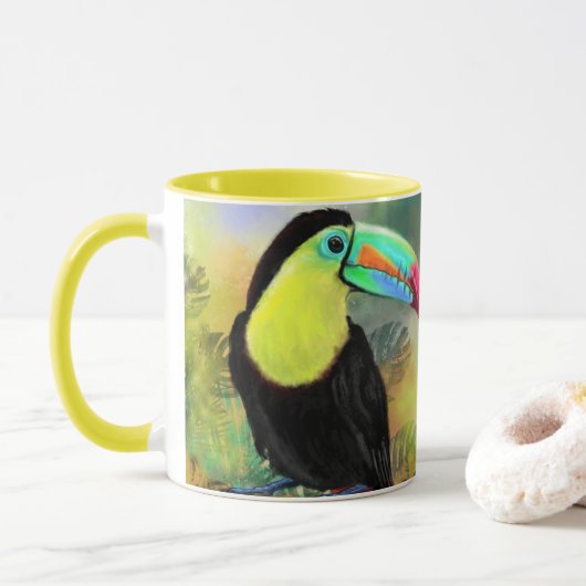 Tropische Toucan koffie Mok (Met donut)