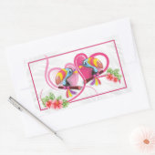 Tropische Toucan Love Rechthoekige Sticker (Envelop)