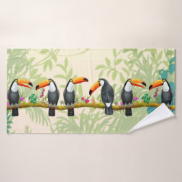 Tropische Toucan Oerwoud Bath Towel Badhanddoek