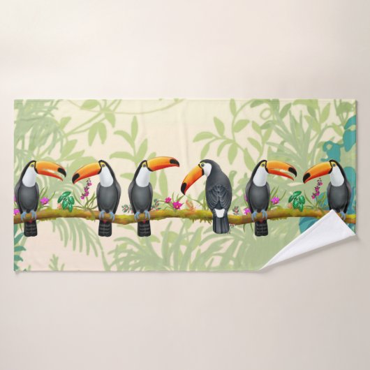 Tropische Toucan Oerwoud Bath Towel Badhanddoek (Badhanddoek)