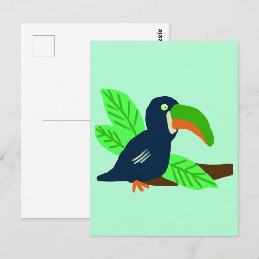Tropische Toucan op tak Briefkaart (Voorkant / Achterkant)