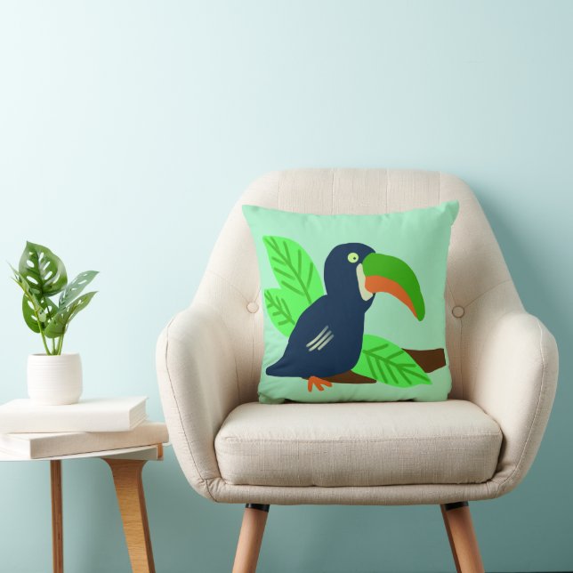Tropische Toucan op tak Kussen (Stoel)