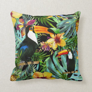 Tropische Toucan Paradise Palm Pineapple Modern Kussen
