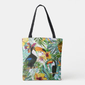 Tropische Toucan Paradise Palm Pineapple Modern Tote Bag (Achterkant)