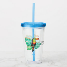 Tropische Toucan Parrot, aangepast Acryl Drinkbeker