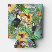 Tropische Toucan Party Palm Ananas Modern Blikjeskoeler (Voorkant)