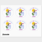 Tropische Toucan Persoonlijke Happy Birthday Ronde Sticker (Vel)