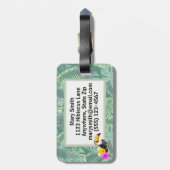 Tropische Toucan Pura Vida Design Bagagelabel (Achterkant verticaal)