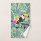 Tropische Toucan Pura Vida design handdoek set (Handdoek)