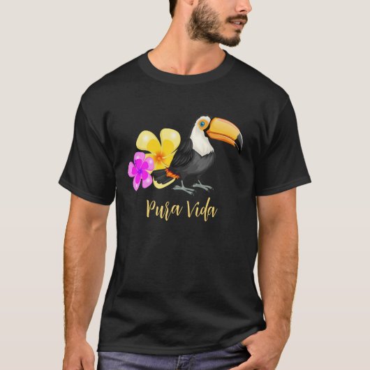 Tropische Toucan Pura Vida Design T-shirt (Voorkant)