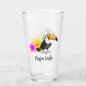 Tropische Toucan Pura Vida Drink glazen tuimelaar (Achterkant)