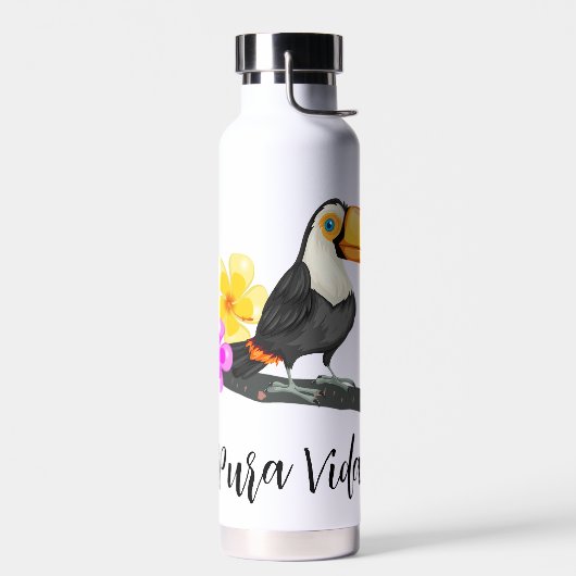 Tropische Toucan Pura Vida Waterfles (Links)