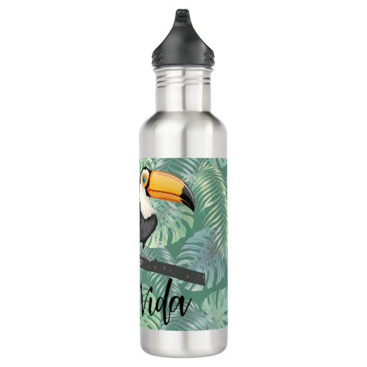 Tropische Toucan Pura Vida Waterfles Waterfles (Rechts)