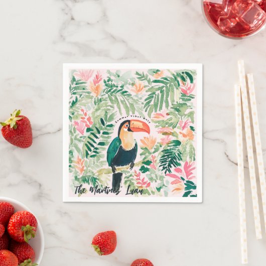 Tropische Toucan Summer Luau Beach Party Servet (Insitu)
