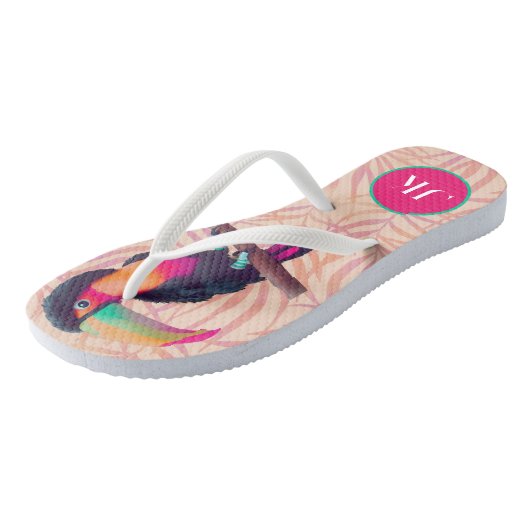 Tropische toucan teenslippers (Schuin)