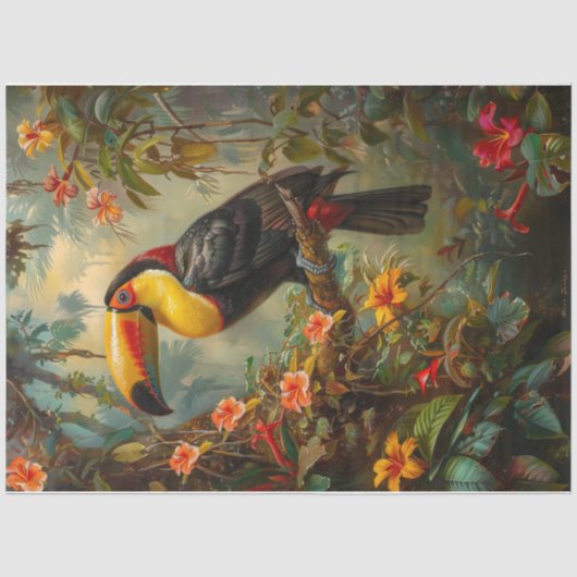 Tropische toucan tissuepapier (Voorkant)